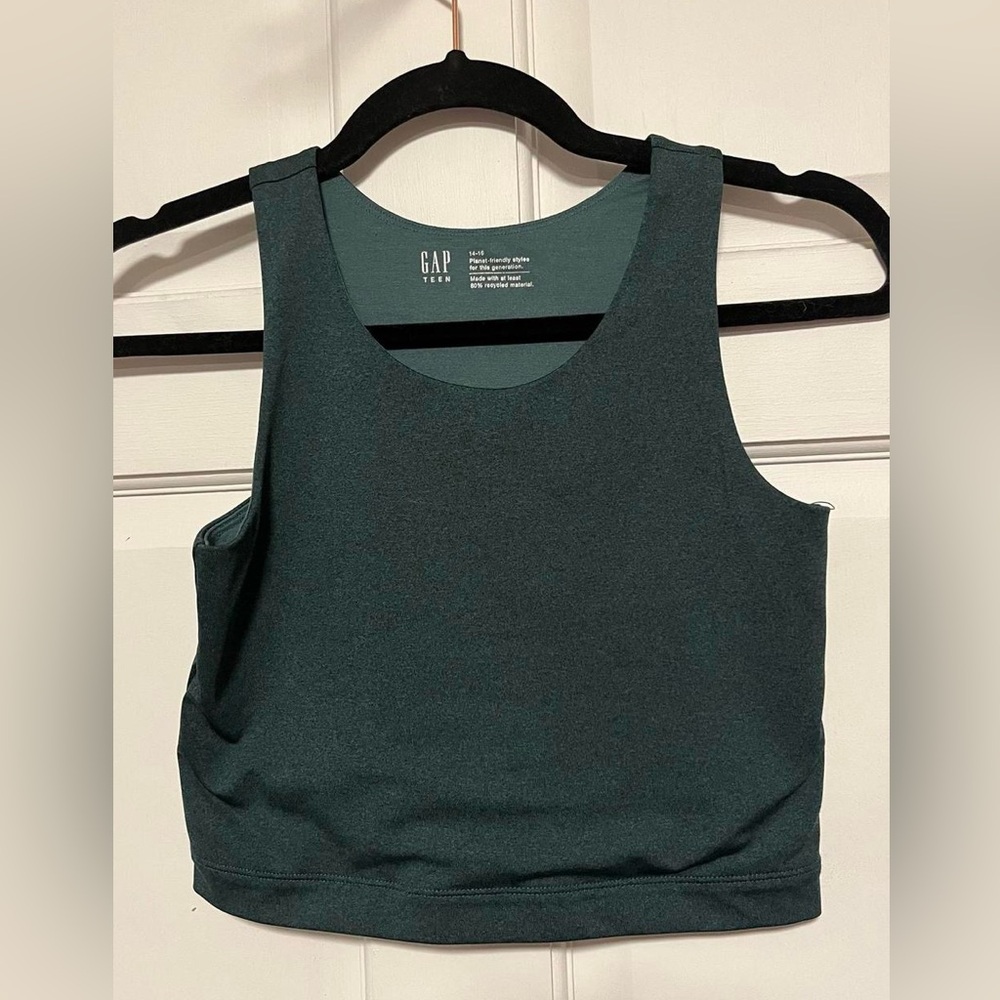 GAP Green Fitted Crop Tank Top